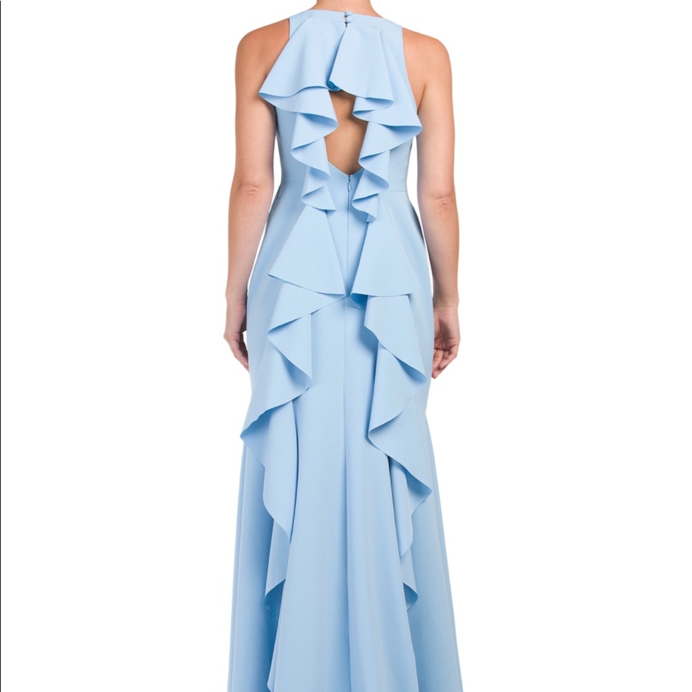 Nicole Miller Ruffle Back Gown